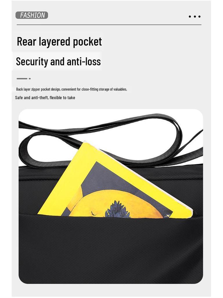 Men's Large Capacity Outdoor Crossbody Bag - Horizontal Style, Solid Color, Lightweight Korean Shoulder Backpack