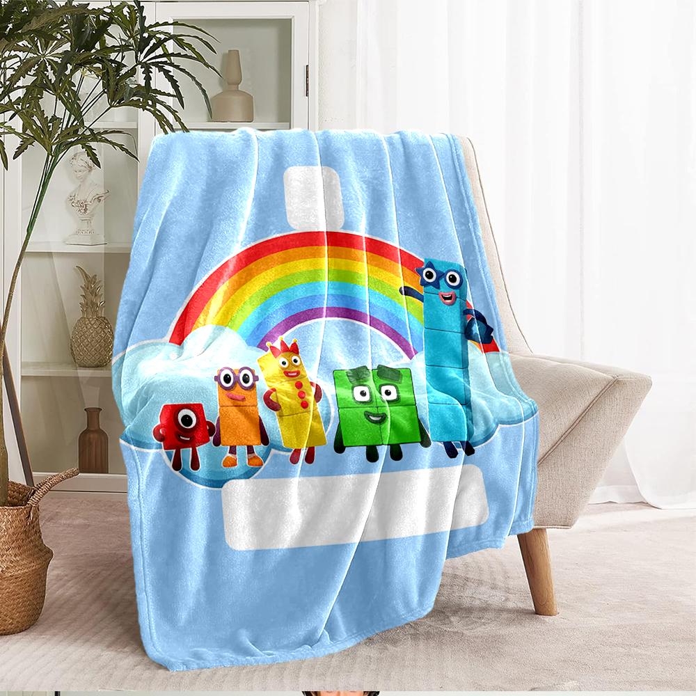 Coperta stampata a tema Numberblocks - Perfetta per divano, letto, viaggi e uso all'aperto | Lavabile in lavatrice, accogliente e resistente.