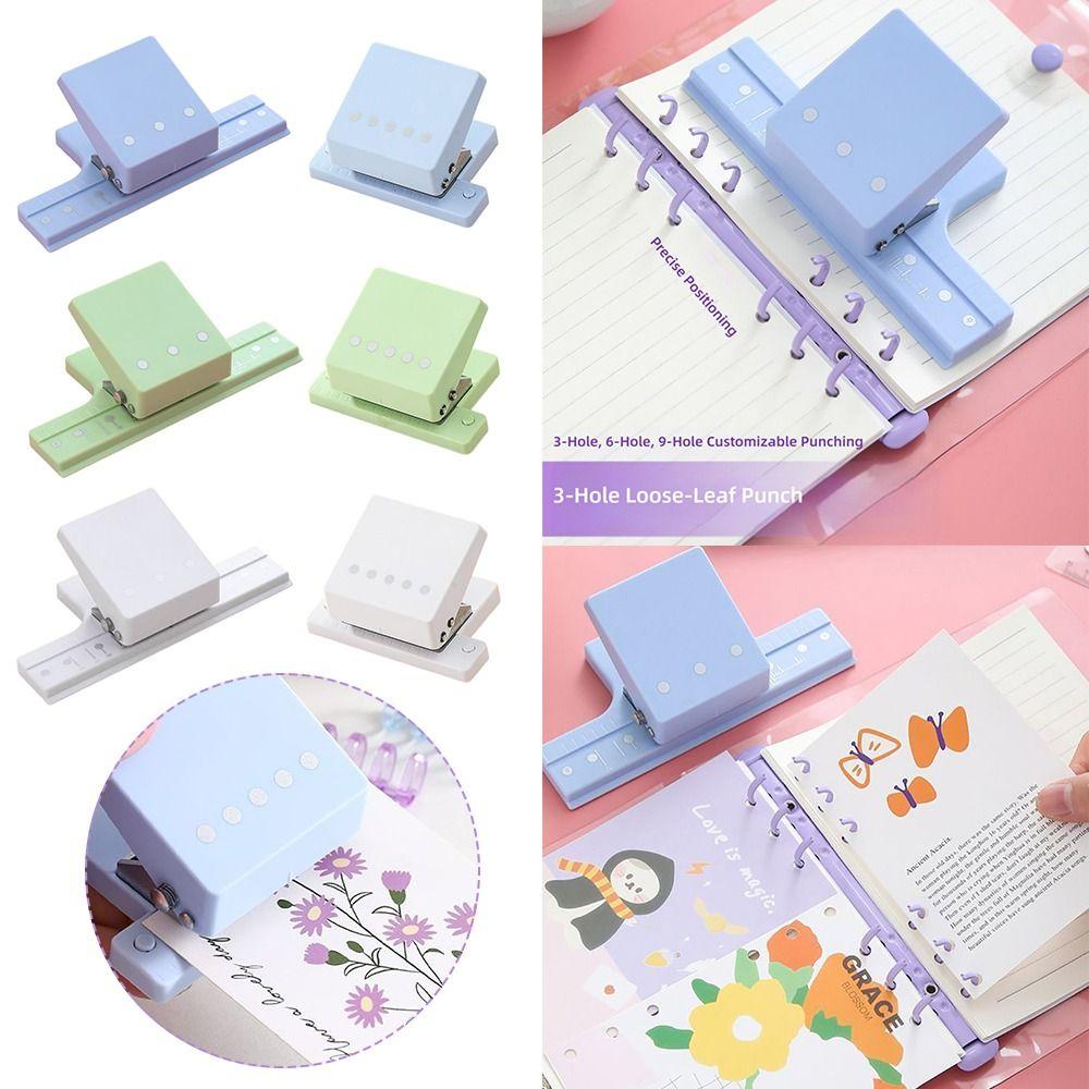 Mini Size Paper Hole Puncher 3/5-Hole DIY Book Page Stitcher Hole Punching Machine  School Office