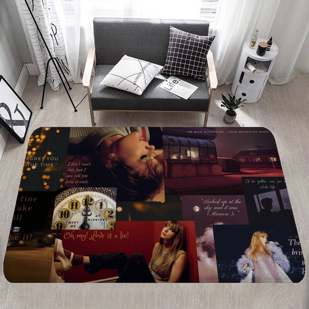 T-Taylor-SwiftS Floor Mat Retro Multiple Choice Living Room Kitchen Rug Non-Slip Modern Home Decor