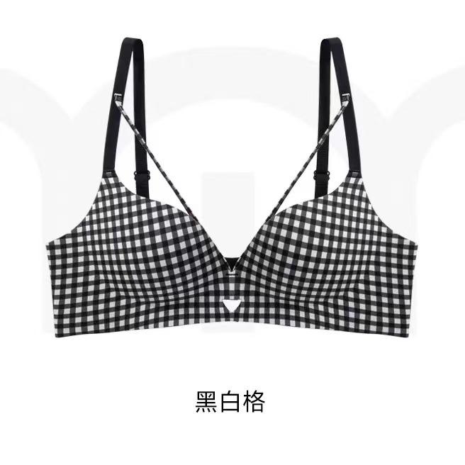Show big, gather small breasts, close secondary breasts to prevent sagging, advanced sense, sexy, pure desire plaid seamless bra cover
