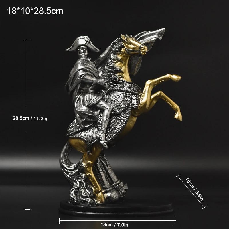

Nordic Sculpture of Napoleon Knights Home Decoration Living Room Office Bookshelf Resin Handicraft Ornaments срібний
