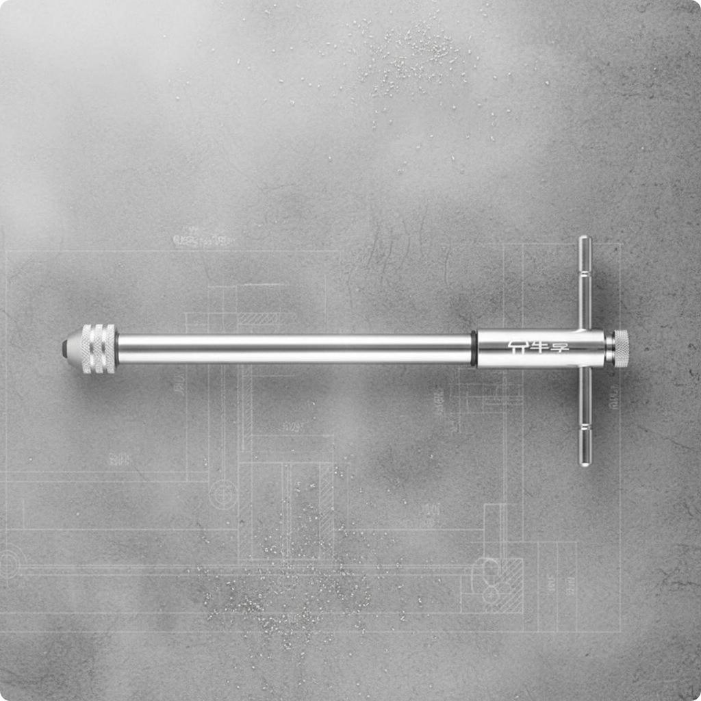 Ratchet Tap Wrench Ratcheting Adjustable Hardened Metal Hand Tool for Machinists,