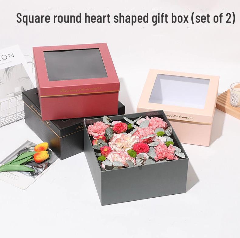 Heart-Shaped Transparent Gift Box for Flowers & Fruits - Perfect for Valentine's Day