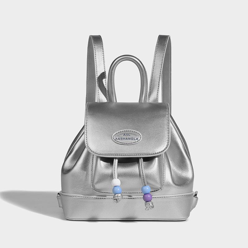 

Ретро милый джинсовый рюкзак 2024 лето новый модный высококачественный универсальный рюкзак для девочек маленький школьный рюкзак для женщин серебряный