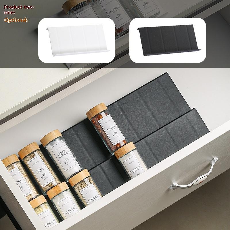 2/4/8PCS Kitchen Spice Drawer Organizer Adjustable Spice Rack For Spice Jars Seasoning Bottles Cabinet Pantry Kitchen Organizer
