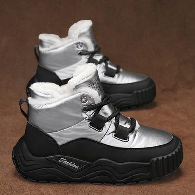 Botas Altas Botas de Inverno Resistentes ao Desgaste Cano Alto Mais Veludo Espessas Slip-ons Quentes Novas Solado Grosso Sapatos Masculinos Botas para Homens