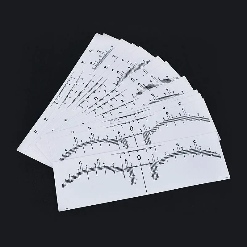 100pcs Disposable Tattoo Eyebrow Ruler Sticker Adhesive Microblading Tattoo Measurement Tools for Permanent Makeup