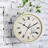 Double Side Wall Clock Dial Diameter 10 Inch Silent Decor Station Round for Patio Balcony