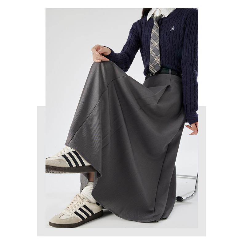 Mellbőség Szoknya Női Őszi és Téli Új Pliszírozott Szoknya Magas Derékkal és Vékonyítással High-end Közepes és Hosszú Szoknya