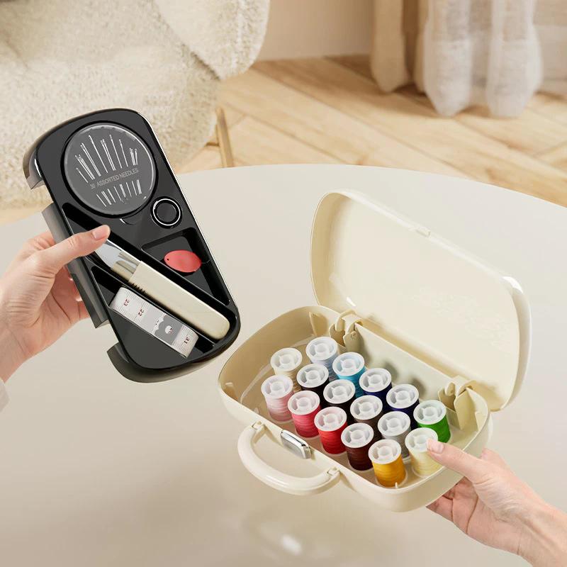 Multi-Functional Dustproof Storage Box Creative Sewing Box Portable Student Manual Sewing Including Needles Threads