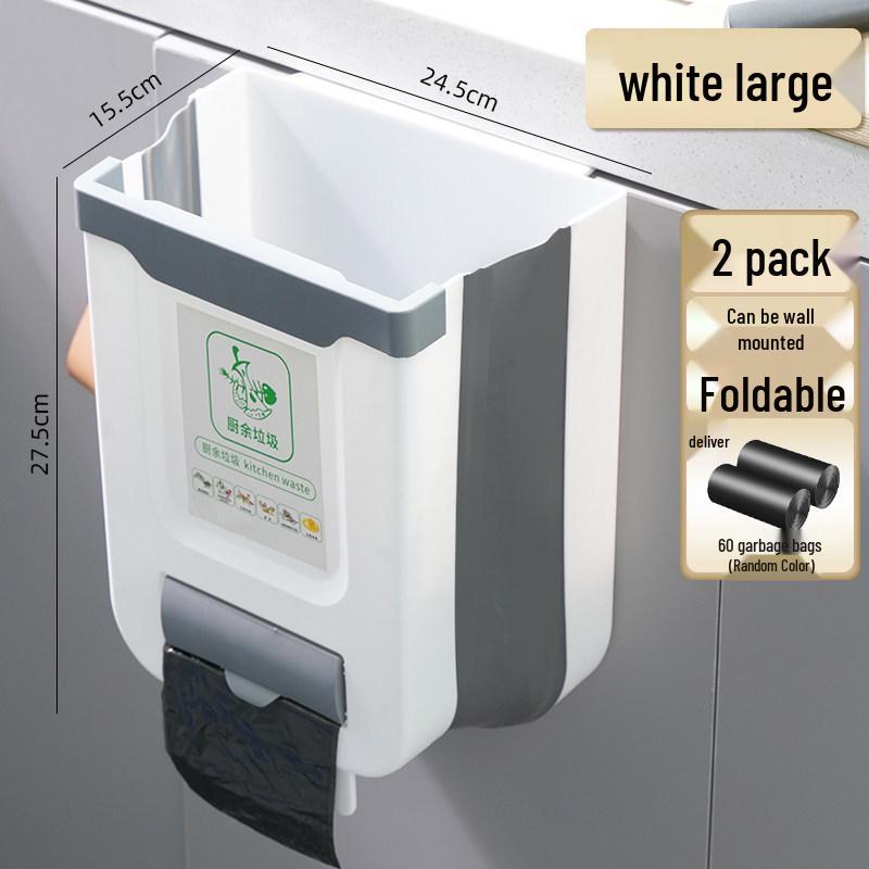 Wall-Mounted Foldable Kitchen & Bathroom Trash Bin