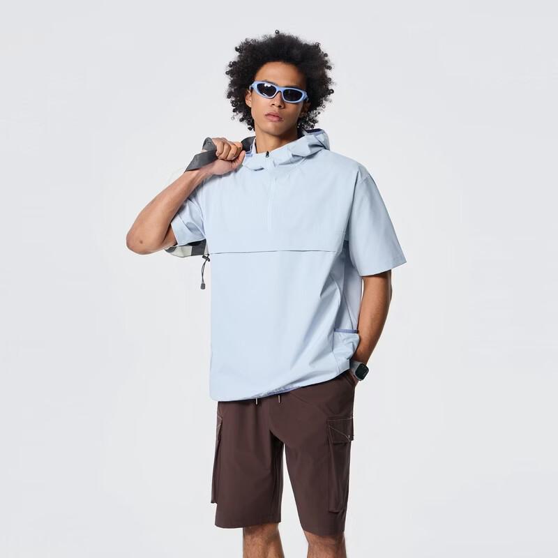 Men s Summer Short Sleeve Hooded Casual Two-Piece Set 2XL