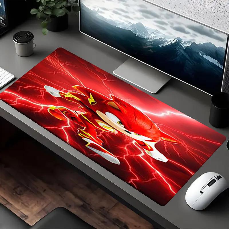 Sonic Theme Mouse Pad, Non Slip Rubber Base, Multifunctional Office & Home Decor, Perfect for Workspace Personalization.