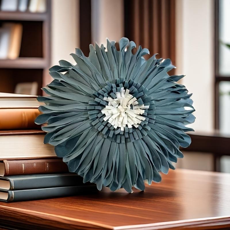 1pc Contemporary Floral Throw Pillow Cover, Handcrafted Artistic Cushion Case, Machine Washable Polyester Decorative Pillowcase with Zipper Closure