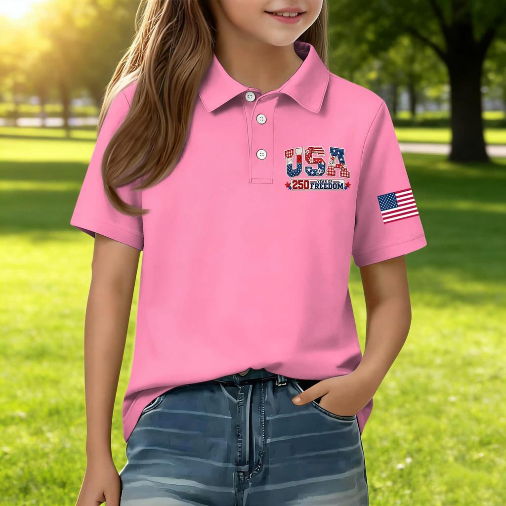 Children's Daily Casual Short-sleeved Print Tops T-shirts Shirts