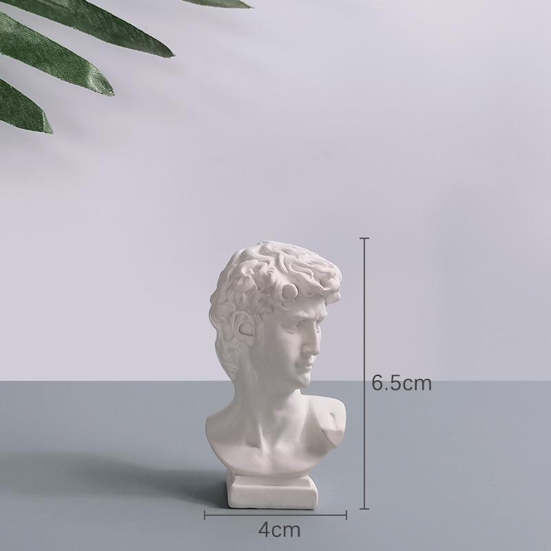 David Sculpture Plaster Bust Makeup Brush Holder - Cute, Creative Korean Style Desktop Ornament