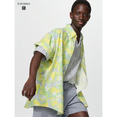 Oxford Oversized Shirt  Short Sleeve  Print