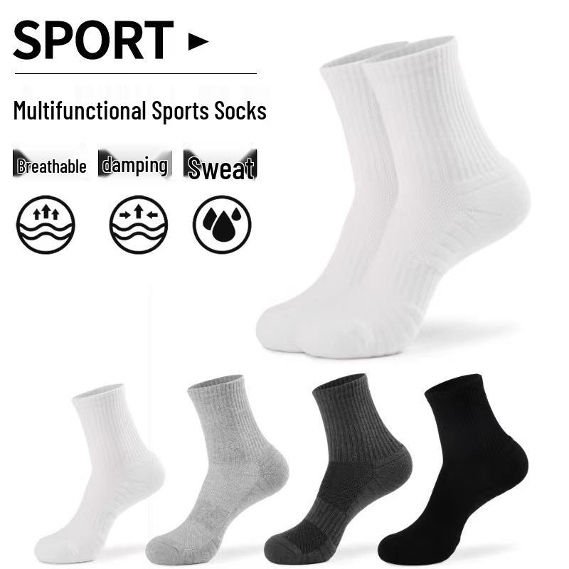 Herren Dicke Baumwoll-Sportsocken - Atmungsaktiv, Schweißabsorbierend, Basketball- und Laufsocken