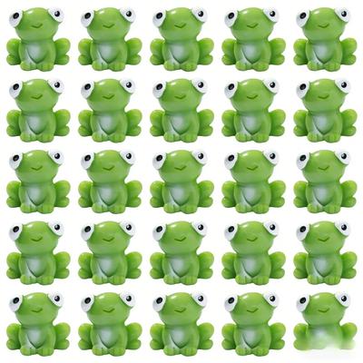 10-100ks Mini pryskyřiční žáby Zelené malé žabky Figurky Miniaturní domácí dekorace Pohádková zahradní dekorace Domeček pro panenky Oslava narozenin Výslužka Dárek
