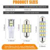 24pcs Led Bulb Set T10 DC 12V White Light Car Light Bulb Suitable for Reading Light/License Plate Light/Interior Light
