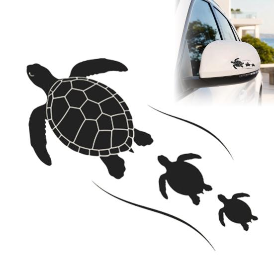 yangyizhi Car Sticker, Waterproof PVC Self-adhesive No Trace Auto Decal, Realistic Sea Turtle Pattern Sticker for Fuel Tank Caps Windows Luggage