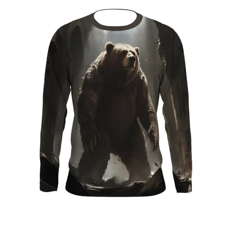 Camiseta informal de manga larga con cuello redondo y estampado para hombre, otoño e invierno