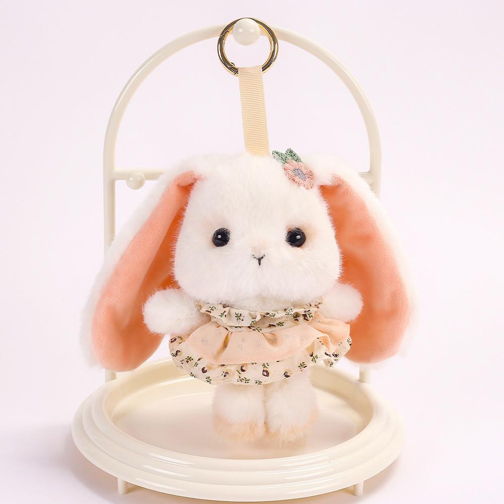 Plush Bunny Keychain With Bow Dress For Kids Gift And Bag Decor