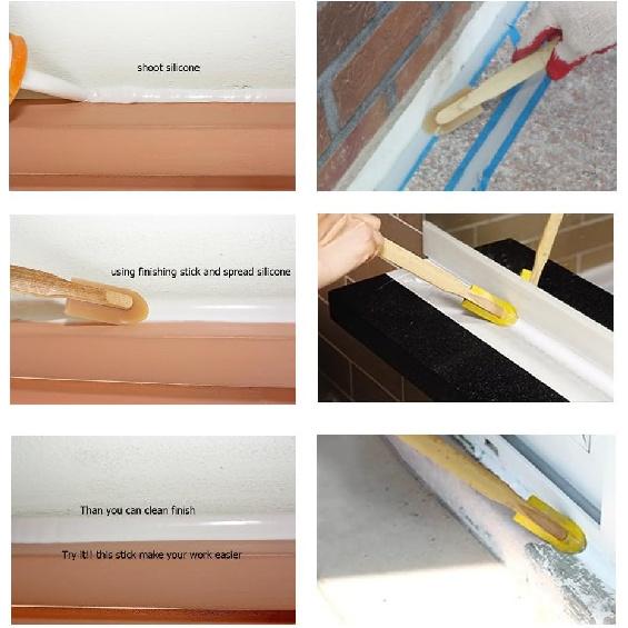 Caulk Caulking Silicone Sealant Finishing Tool Spreader Spatulas Applicator Rubber Tools 4 Size Set