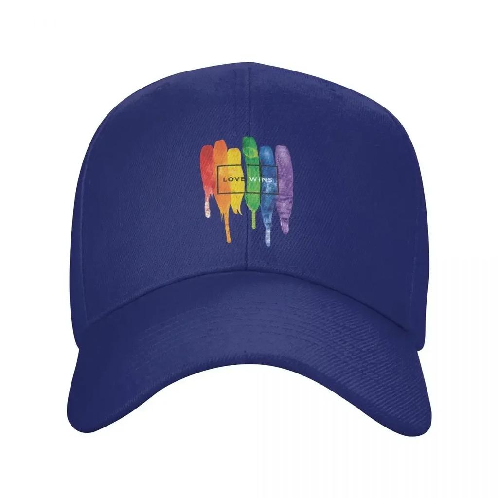 Custom Love Wins Rainbow LGBT Baseball Cap Outdoor Women Unisexs Adjustable Gay Pride Lesbian Dad Hat Summer Snapback Hats