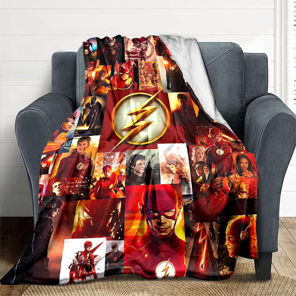 1pc Flash Speedster Flannel Throw Blanket Lightweight Soft Warm All Season Blanket for Sofa, Bed, Travel, Camping L1024214