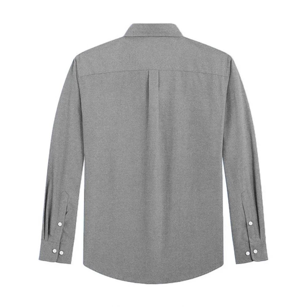 Men's Long Sleeve Shirts Solid Color Oxford Shirt Men's Button Up Shirt Pockets Men Shirts Business Dress Shirt