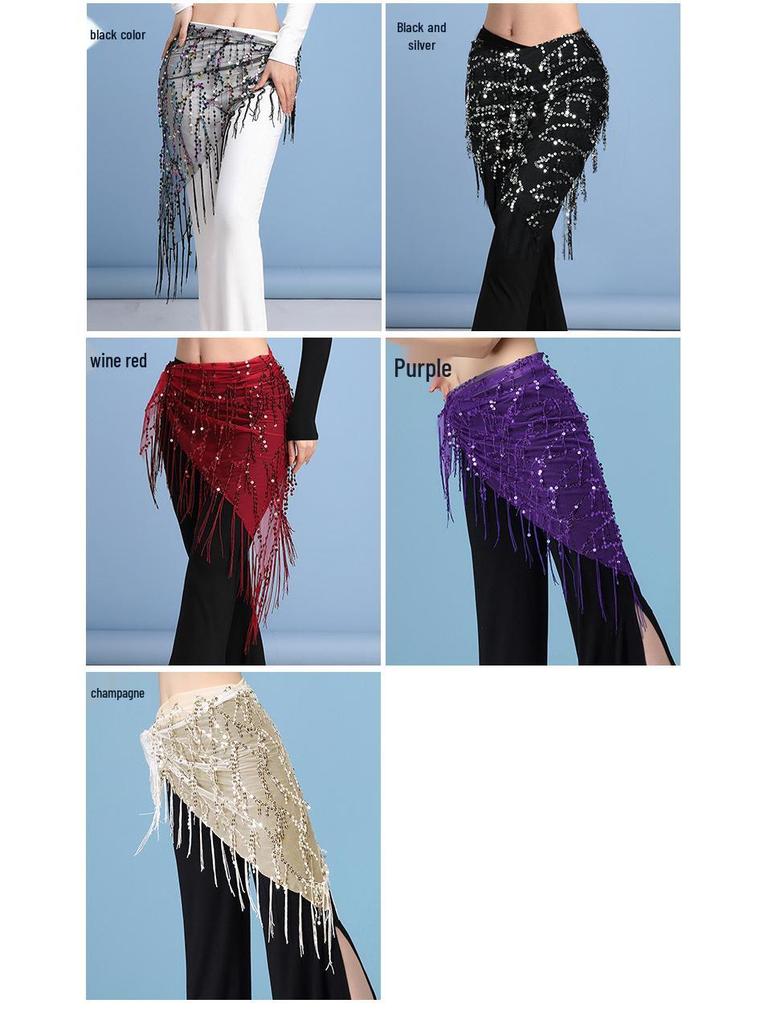Belly Dance Sequin Tassel Waist & Hip Scarf Costume Belt