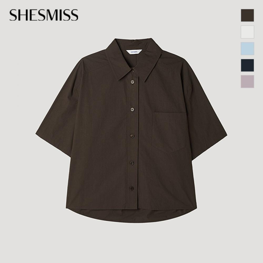 [She S miSS] Cotton Patch Pocket Short Sleeve Shirt SwwStp22050