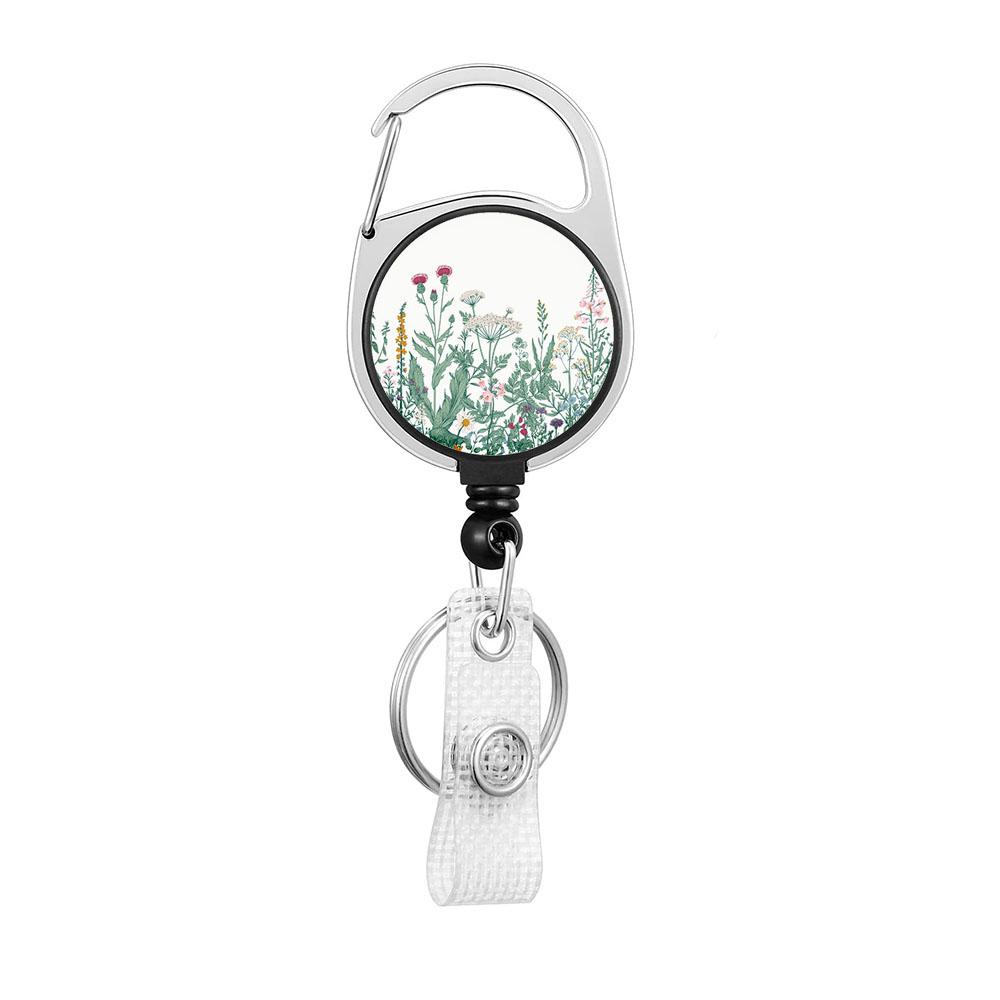 Flower Butterfly Chrysanthemum Doctor ID Badge Clip Lanyards Holder Porta Credencial Reel Nurse Retractable Keychain Wholesale