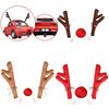 Festliche Weihnachtsautodekoration mit Rentiergeweih, roter Nase und Glocken