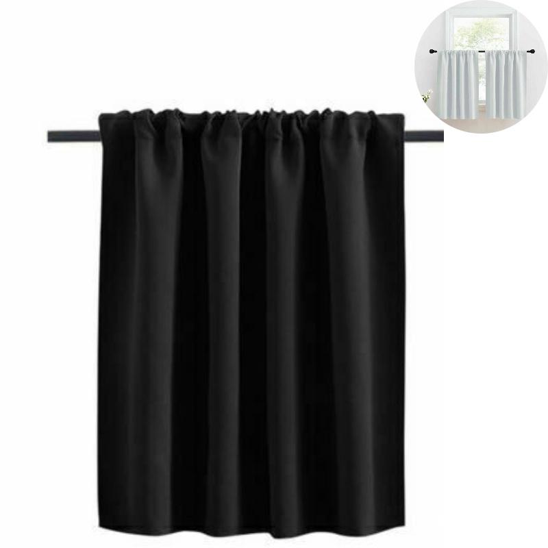 Contemporary Short Curtain For Commercial Spaces High Light Blocking Fabric Grey 132*46cm Piece)