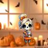Cuter Acrylic Halloween Long Haired Skull Design Car Pendant For Decor Interior