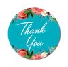 Darling Souvenir Pack Of 45 Pcs Round Chrysanthemum Floral Border Black Thank You Stickers-1.6