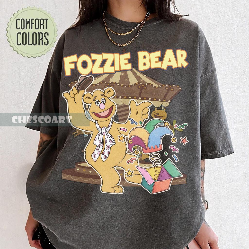 Fozzie Bear Vintage Circus T-Shirt, Retro Carnival Bear Graphic Tee, Funny Puppet Fan Shirt