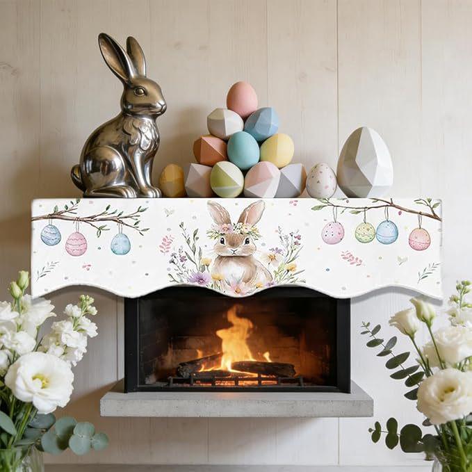 Easter Fireplace Scarf and Valance Curtains for Doors and Kitchens
