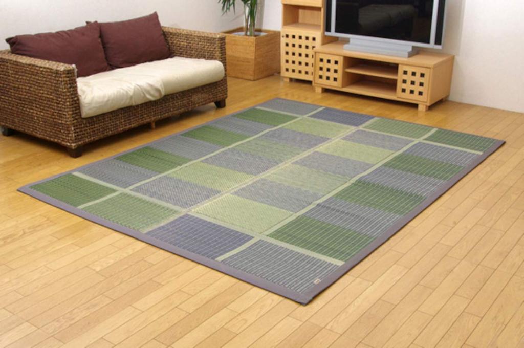 IKEHIKO FUBUKI Igusa Rug/Carpet, Approx. 174 x 261 cm, Edo-ma (Edo-ma) Size (3 Tatami Mats), Green, Made in Japan #4112203