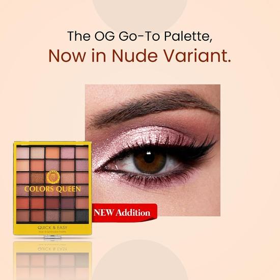 Colors Queen Quick & Easy Eyeshadow Palette with Brush | 30 Multi-Color Eye shadow Palette with Matte, Shimmer & Glitter Shades(Multicolor - 02, 18g)