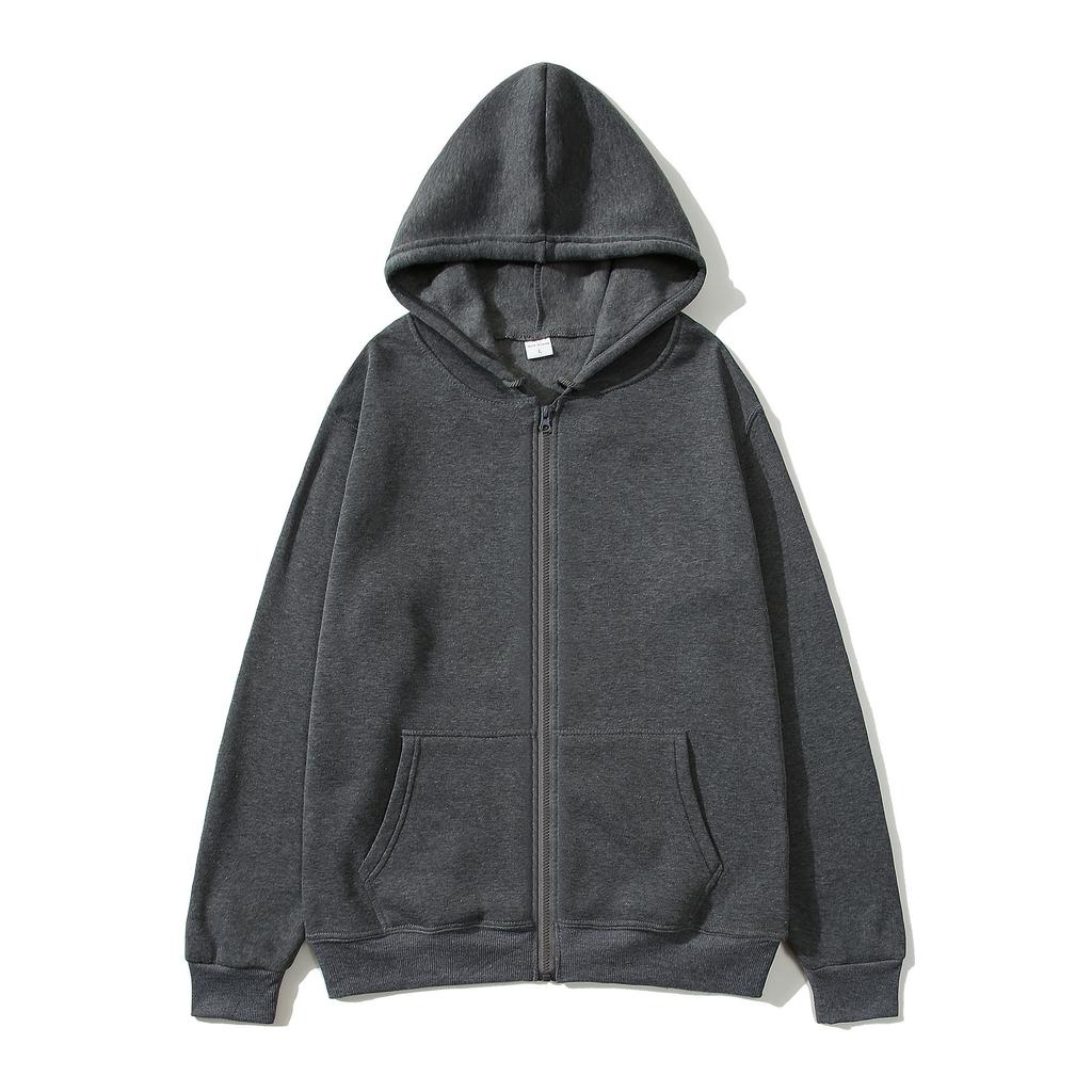 Men's and women's zipper sweater autumn and winter fleece thickened fashion hoodie