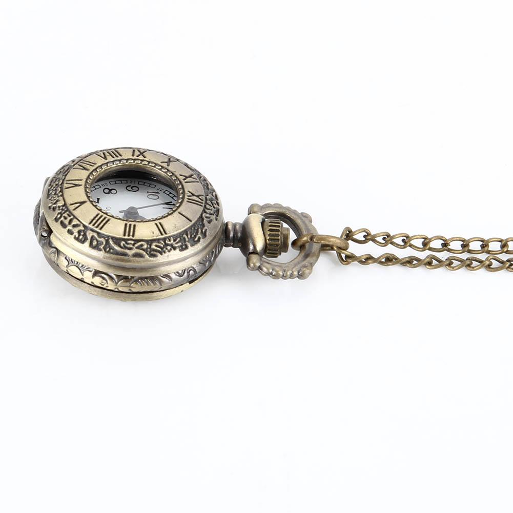 New Fashion Vintage Pocket Watch Alloy Roman Number Dual Time Display Clock Necklace Chain Watches Birthday Gifts