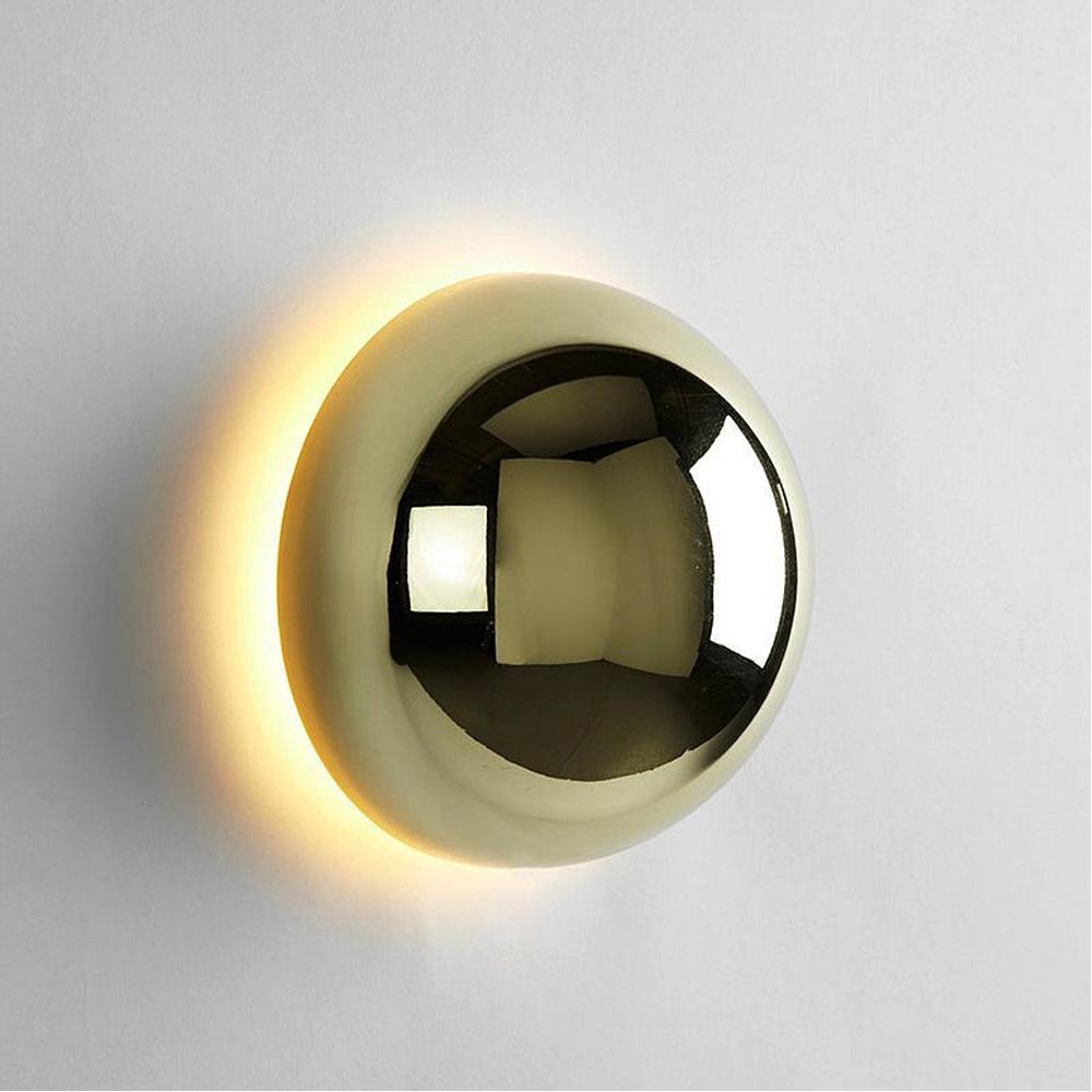 Modern Minimalist Silver Plated LED Wall Lamp Luxurious Nordic Circular Iron Design for Corridor Stairs Living Room Bathroom