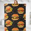 Funny Hamburger Theme Plush Throw Blanket - Soft,and Fuzzy - Ideal Gift for Men and Boys - Perfect for Couch, Bedroom, Travel