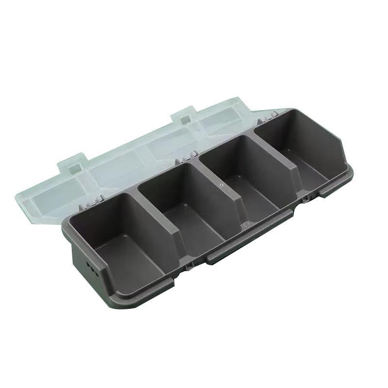Plastic Screw Organizer Box With 4 Compartments Portable Tool Parts Storage Bin With Lid For Hardware Small Parts Display