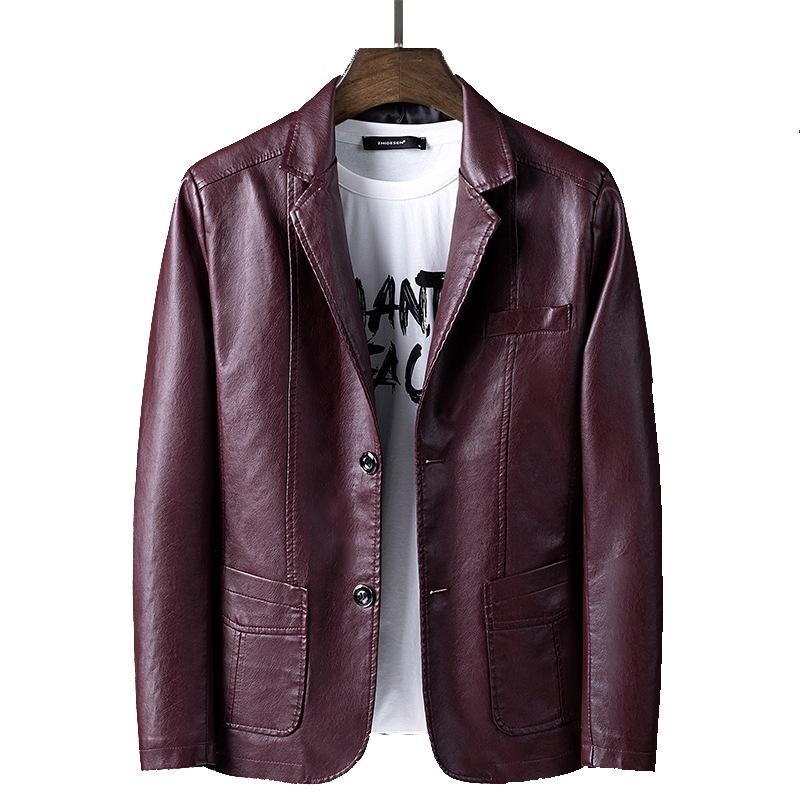 New Spring and Autumn Jackets, Men's Warm Leather Jackets, Casual and Fashionable Men's Pu Leather Jackets, Leather Suits