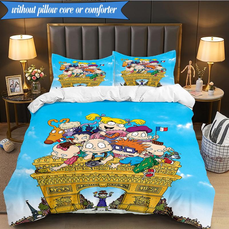 Rugr-ats: Urban Adventure 3pcs K-pop music group Bedding set,Ideal for Bedroom, Dormitory,Including Duvet Cover And 2pcs Pillowcases,Fan gifts